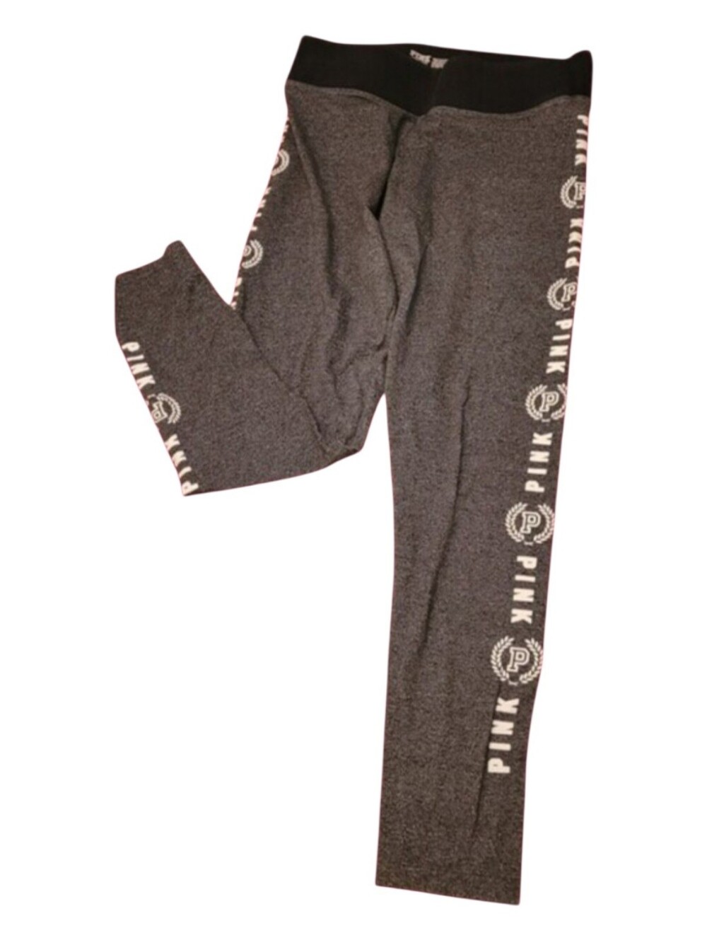 PINK Victoria's Secret Gray & Black Logo Track Pants